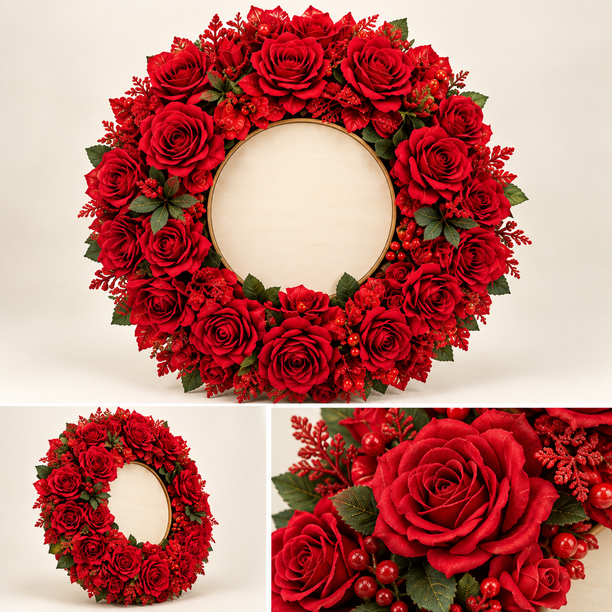 A Life Remembered crimson memorial wreath